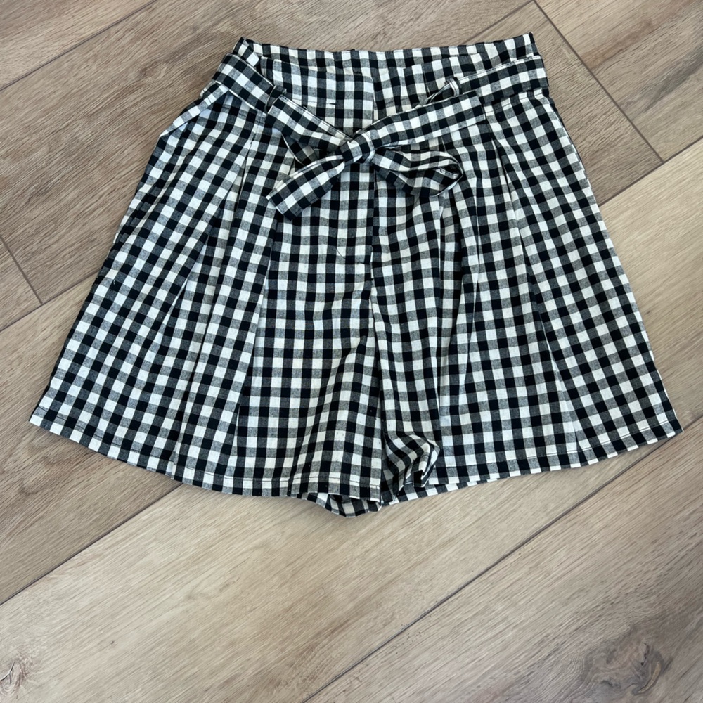 Goodnight Macaroon Plaid Tie Shorts